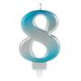 Imagem de Vela Wave Número 8 Para Decorar E Destacar Seu Bolo Com 7Cm Silver Festas