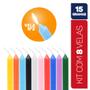 Imagem de Velas Palito Coloridas Vela Tradicional Kit 16cm 15g 100% Parafina - Envio Rápido