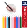 Imagem de Velas Palito Coloridas Vela Tradicional Kit 16cm 15g 100% Parafina - Envio Rápido
