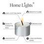 Imagem de Velas Tealight HomeLights, pacote de 100, 8 horas, branco sem perfume