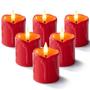 Imagem de Velas votivas LED sem chama Homemory Red com temporizador, pacote com 6