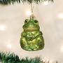 Imagem de Velho Mundo Natal Mar e água Animais de vidro soprado enfeites para a árvore de Natal Sitting Frog, verde