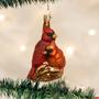 Imagem de Velho mundo Natal par pássaro watcher coleção de vidro soprado enfeites para a árvore de Natal, cardeal do norte