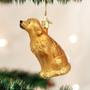 Imagem de Velho mundo Natal sentado vidro dourado soprado enfeite para a árvore de Natal