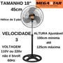 Imagem de Ventilador 45 Cm Coluna Preto 75W Voltagem:127V