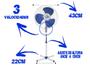 Imagem de Ventilador de Coluna 43cm 3 Pás 3 Velocidades Branco Azul 127V