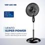 Imagem de Ventilador de Coluna Mondial VSP-40C Super Power  com 3 Velocidades, Modo Silencioso, Preto/Prata