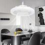 Imagem de Ventilador De Controle Remoto Inteligente lâmpada LED sala de estar cozinha portátil e silencioso 30w 