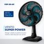 Imagem de Ventilador de Mesa Mondial Super Power 6 Pás 30cm 220v Preto Azul VSP-30-AP