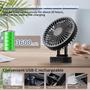 Imagem de Ventilador de Mesa Recarregável LEIORIO - 3 Velocidades, Temporizador e Bateria 3600mAh