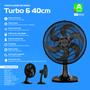 Imagem de Ventilador de Mesa Ventisol Turbo 6 40CM, 6 Pás, 3 Velocidades, Suporte de Parede Integrado