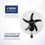 Imagem de Ventilador de Parede Turbo 50cm Pro 5 Pás, Mondial, Preto, 150W, 127V - NVP-PRO-50