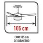 Imagem de Ventilador de Teto Arno Ultimate VX15 Controle Remoto 3 pás 105cm Prata Bivolt