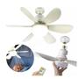 Imagem de Ventilador De Teto C/ Lâmpada Led + Controle Para Bocal E27 Suporte