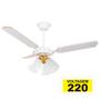 Imagem de Ventilador De Teto Il-40 3 Tulipas 3 Pas Kit Lustre Dourado 220v Branco