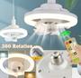 Imagem de Ventilador De Teto Lampada De 30w Com Luz Integrada E27 Teto com controle Remoto