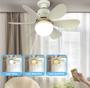 Imagem de Ventilador de Teto Silencioso de 3 Modos + Lâmpada Super Led Para Bocal
