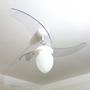 Imagem de Ventilador de teto silencioso Potente Branco pás transparentes  Com Lustre Tron 