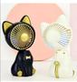 Imagem de Ventilador Mesa Portátil Usb Recarregável Gatinho Mini Fan