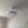 Imagem de Ventilador Opus Led Teto Controle Remoto Pás Retrátil Bivolt Branco e Preto
