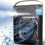 Imagem de Ventilador Portátil de Mesa Mini Ar Condicionado Umidificador Climatizador Led Água e Gelo 3 Velocidades Led Preto