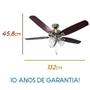 Imagem de Ventilador teto Hunter Fan Builder Plus niquel 5 pás com luminária 127V + controle remoto ST50061