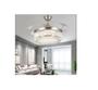 Imagem de Ventilador Teto Retrátil Lustre Cristal Led Prata Controle Remoto