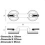 Imagem de Ventosa Dupla Para Vidros, Mármores, Espelhos Até 80kg