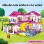 Imagem de Verão De Dois Andares Villa Casa Blocos De Construção 1018 Pçs Mudança De Cidade 3 Amigos Diy Jardim