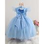 Imagem de Vestido Azul Infantil Princesa Jardim Encantado Borboletas Encanto Realeza Daminha Luxo