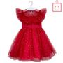 Imagem de Vestido Babado com Tule Vermelho com Borboletas Petit Cherie 150