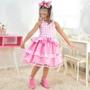 Imagem de Vestido Barbie Festa Junina Xadrez Rosa + 2 Laços