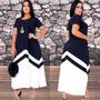Imagem de Vestido Bicolor Feminino Com Fenda Maxi Saruel Alça Com Bolso Moda Feminina Verão Outono Inverno Veste do 38 ao 50
