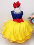 Imagem de Vestido Branca de Neve C/ Capa e Laço Infantil Meninas