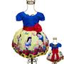 Imagem de Vestido Branca De Neve Luxo Temático Com Saiote Tule