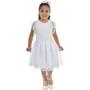 Imagem de Vestido Branco Infantil Tule Poá - Batizado, Casamento e Formatura