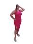 Imagem de Vestido Canelado com Fenda Plus Size G3 Cor Rosa Pink 