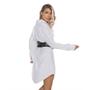 Vestido Casual Chemise Manga Longa Feminino Camisão Longo Com Bolso - Gisele Freitas Imagem de Vestido Casual Chemise Manga Longa Feminino Camisão Longo Com Bolso