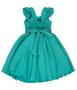 Imagem de Vestido Casual Verde Infantil Crepe Liso Festa Cinto Brilho