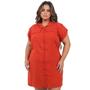 Imagem de Vestido Chamise Botoes Caseado com Manga Viscose Pós Cirurgico Amamentação Verão Plus Size Tam 52