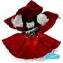 Imagem de Vestido Chapeuzinho Vermelho fantasia Infantil com Capuz Festa Aniversário