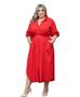 Imagem de Vestido Chemise Longo Midi Plus size Manga Princesa Luxo 3/4