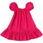 Imagem de Vestido Ciganinha Infantil Rosa Pink Algodão Menina Festa