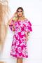 Imagem de Vestido Ciganinha Midi Moda Evangélica Lastex Com Elástico - ROSA COM BRILHO