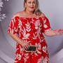 Imagem de Vestido Ciganinha Plus size Estampado Elastex na Cintura com Forro Feminino