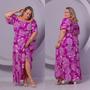 Imagem de Vestido Ciganinha Plus size Estampado Elastex na Cintura com Forro Feminino