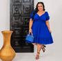 Imagem de Vestido com manguinha em viscolinho pipoca  forrado  G1 e G2 Plus size lindíssimo 