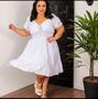 Imagem de Vestido com manguinha em viscolinho pipoca  forrado  G1 e G2 Plus size lindíssimo 