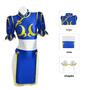 Imagem de Vestido Cosplay Chun-Li Azul - Traje Qipao Completo para Festa