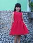 Imagem de Vestido Crepe Saia Franzida com Faixa e Sianinha Infantil - Vermelho